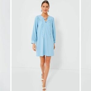 Tuckernuck‎ Pomander Place Robbie Blue Tie Front Mini Dress XS Coastal Resort